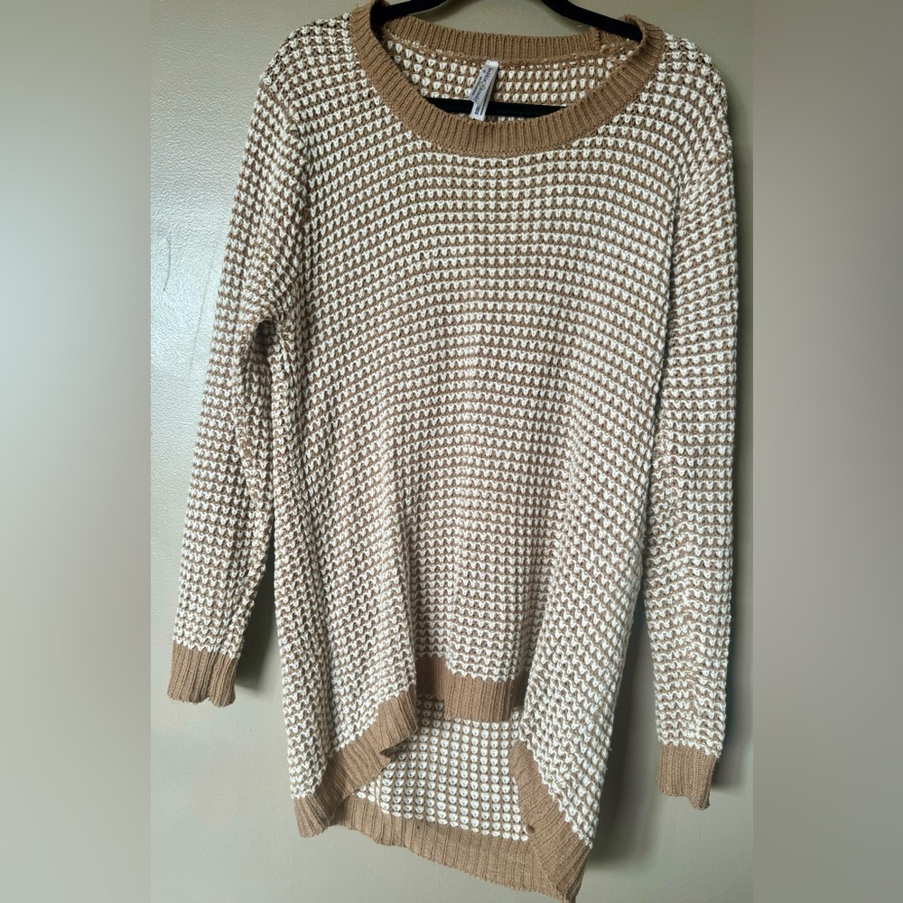 EUC Bobbie Brooks Brown & White Knitted Sweater - Plus 2X Cozy & Comfy Pullover